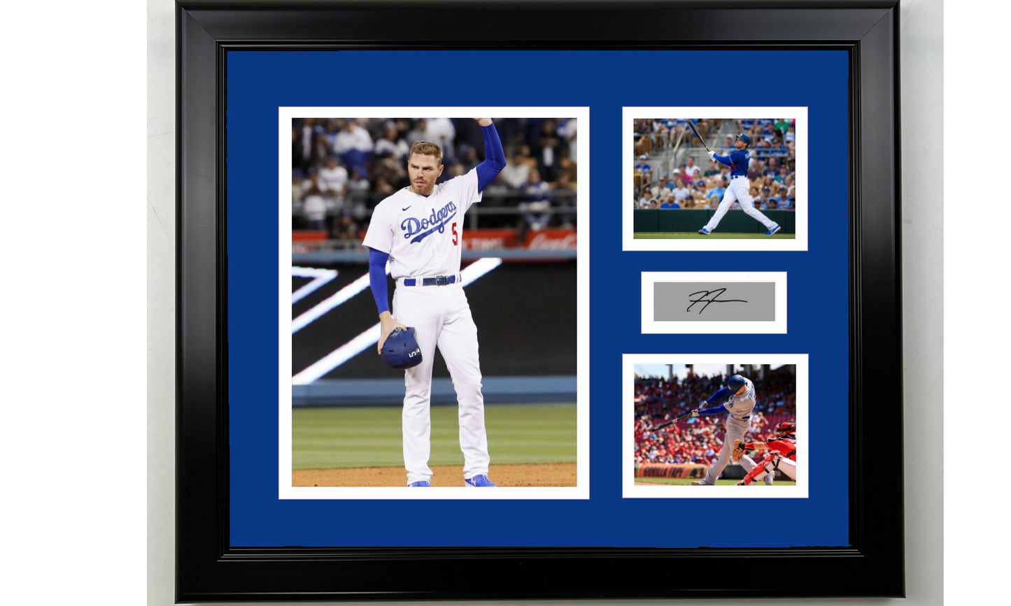 Framed Freddie Freeman Los Angeles Dodgers Facsimile Laser Engraved Signature Baseball 14x11 3 Photo Collage