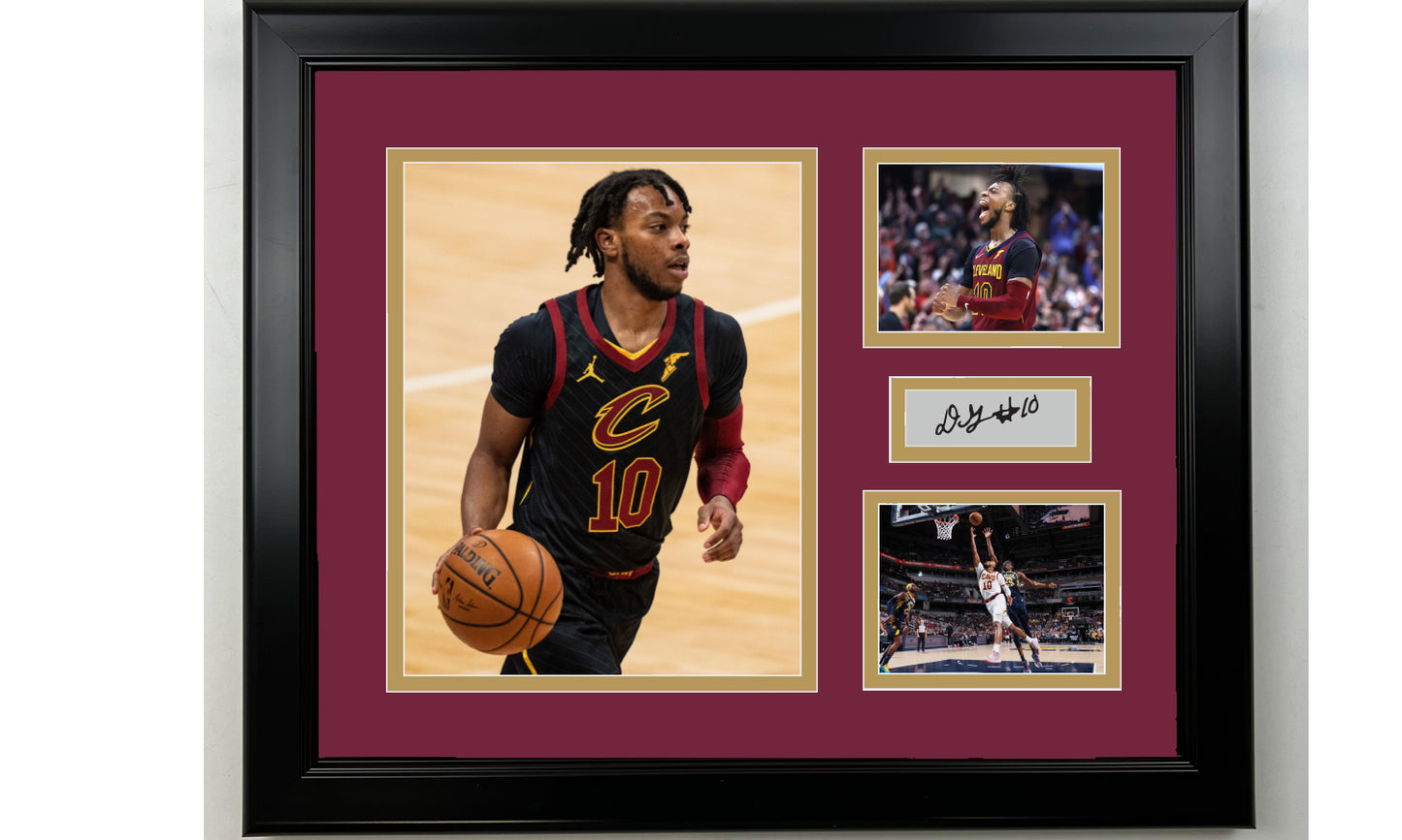 Framed Darius Garland Cleveland Cavaliers Facsimile Laser Engraved Signature Basketball 14x11 3 Photo Collage