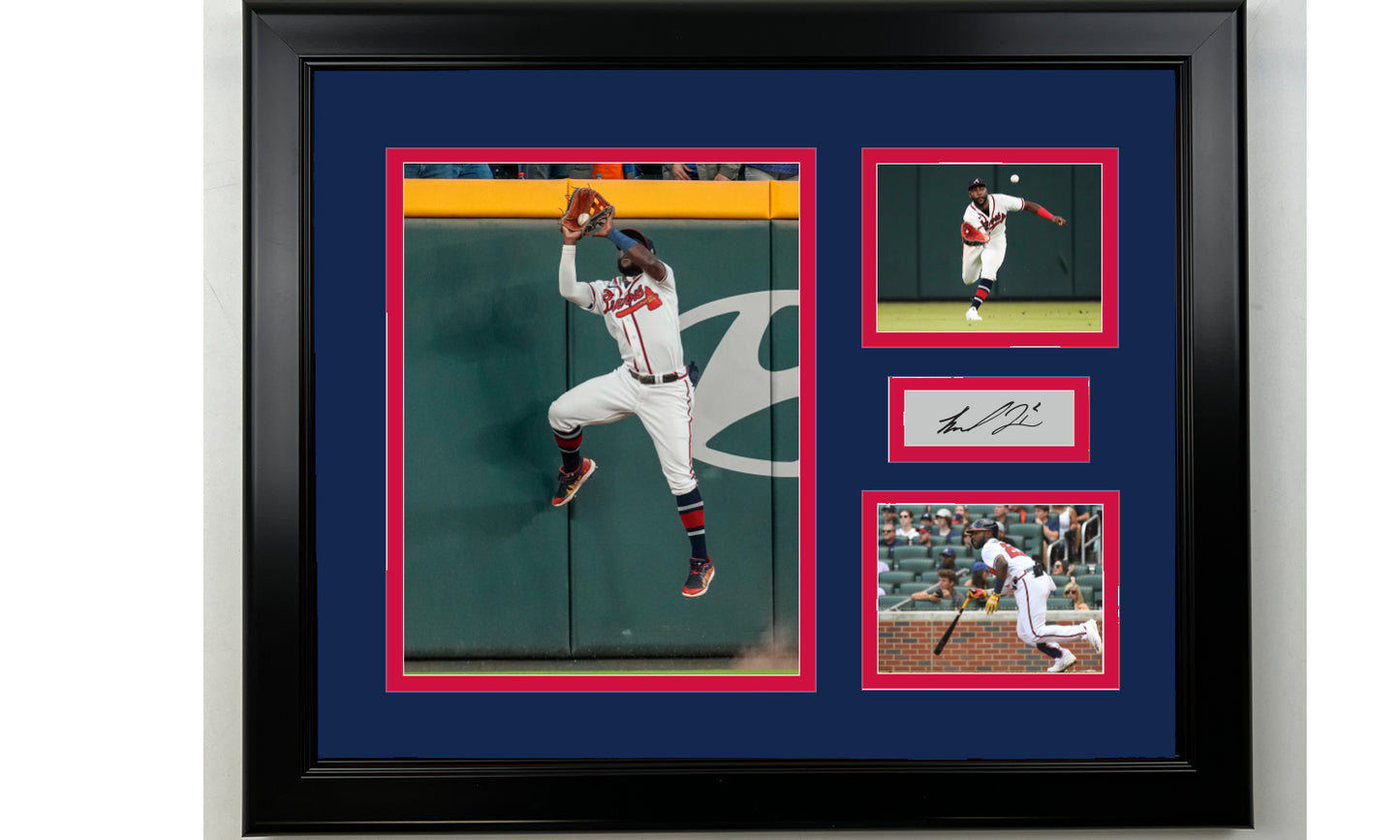 Framed Michael Harris II Atlanta Braves Facsimile Laser Engraved Signature Baseball 14x11 3 Photo Collage