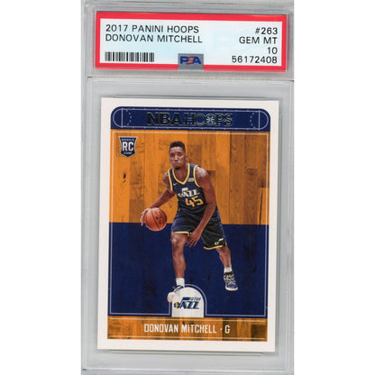 Graded 2017-18 Panini Hoops Donovan Mitchell #263 Rookie RC Basketball Card PSA 10 Gem Mint