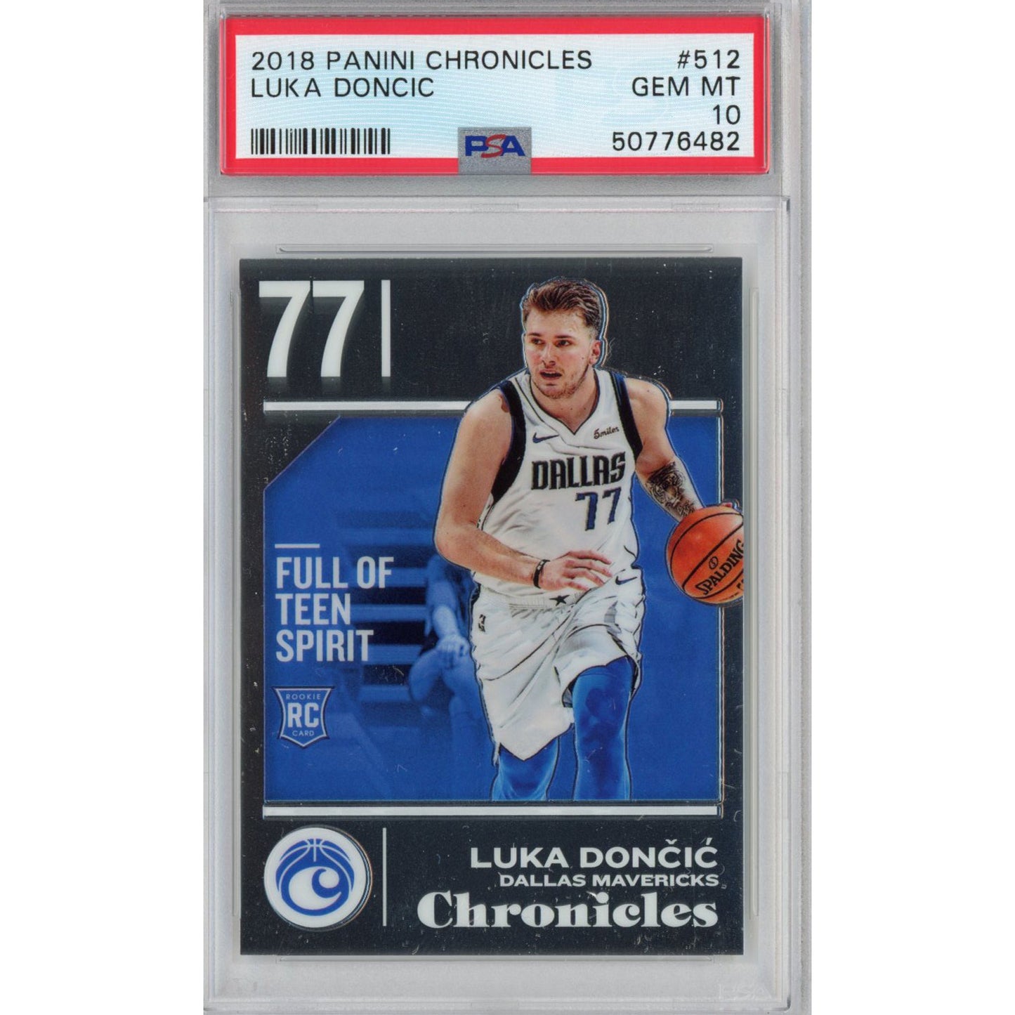 Graded 2018-19 Panini Chronicles Luka Doncic #512 Rookie RC Basketball Card PSA 10 Gem Mint