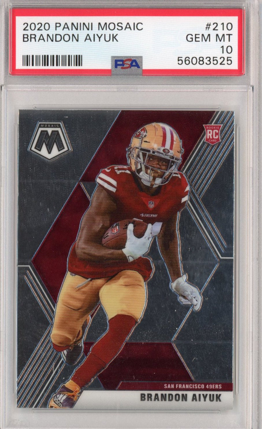 Graded 2020 Panini Mosaic Brandon Aiyuk #210 Rookie RC Football Card PSA 10 Gem Mint