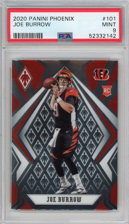 Graded 2020 Panini Phoenix Joe Burrow #101 Rookie RC Football Card PSA 9 Mint