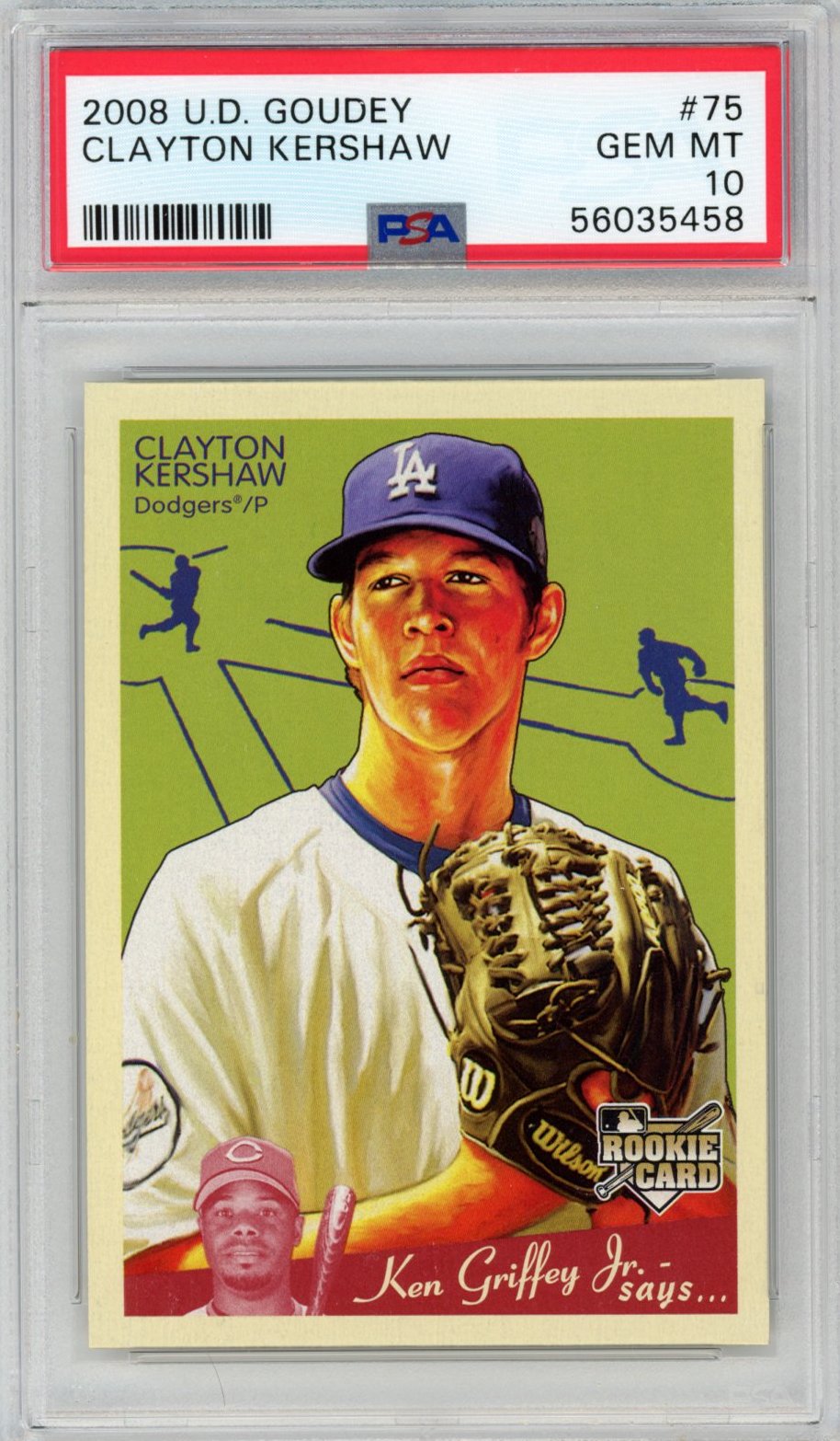 Graded 2008 Upper Deck UD Goudey Clayton Kershaw #75 Rookie RC Baseball Card PSA 10 Gem Mint