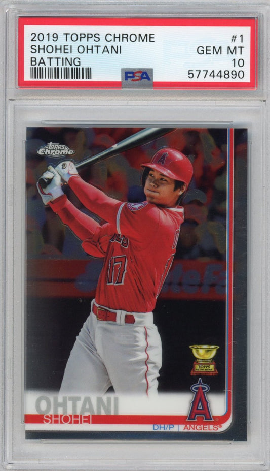 Graded 2019 Topps Chrome Shohei Ohtani #1 Batting Rookie Cup RC Baseball Card PSA 10 Gem Mint