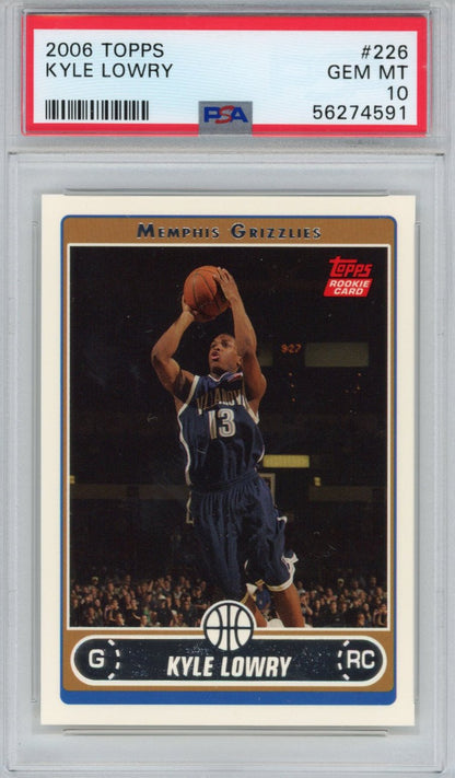Graded 2006-07 Topps Kyle Lowry #226 Rookie RC Basketball Card PSA 10 Gem Mint