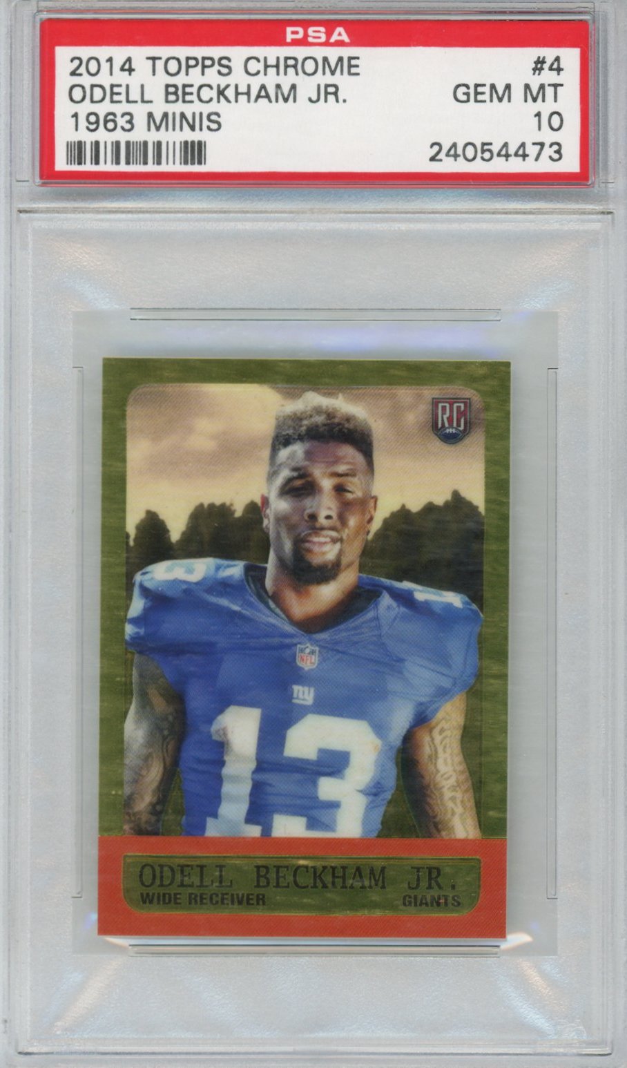 Graded 2014 Topps Chrome Odell Beckham Jr. #4 1963 Minis Rookie RC Football Card PSA 10 Gem Mint