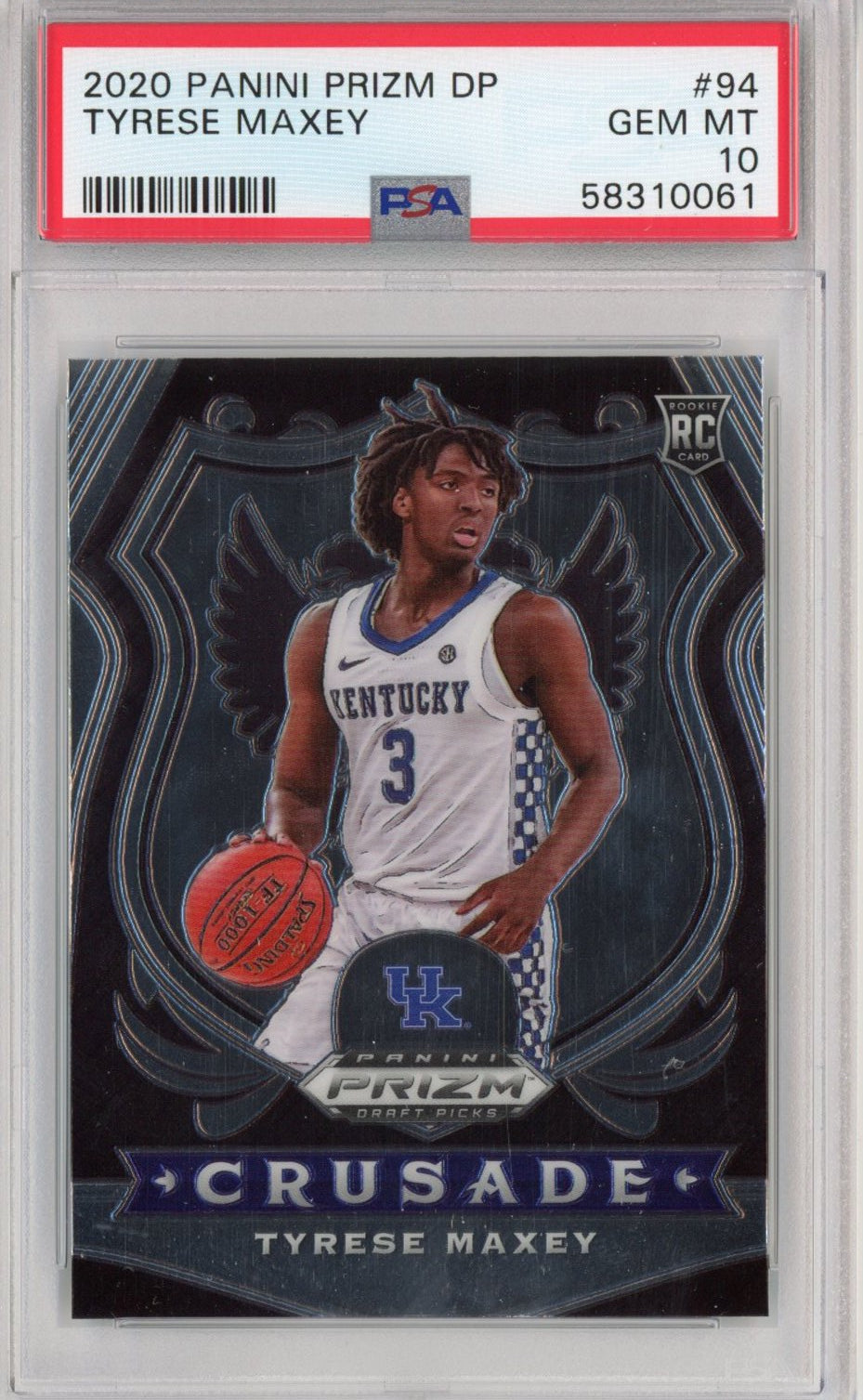 Graded 2020-21 Panini Prizm DP Draft Picks Tyrese Maxey #94 Crusade Rookie RC Basketball Card PSA 10 Gem Mint