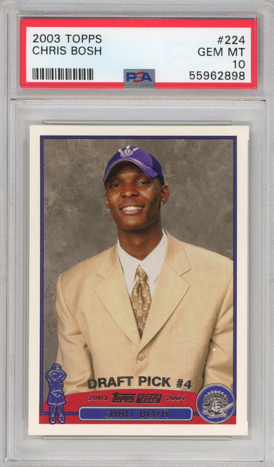Graded 2003-04 Topps Chris Bosh #224 Rookie RC Basketball Card PSA 10 Gem Mint
