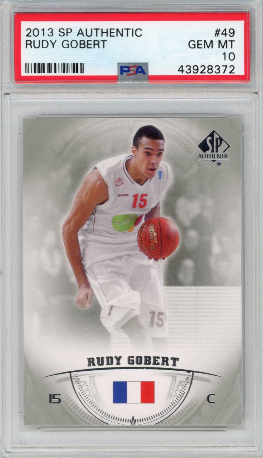 Graded 2013-14 Upper Deck UD SP Authentic Rudy Gobert #49 Rookie RC Basketball Card PSA 10 Gem Mint