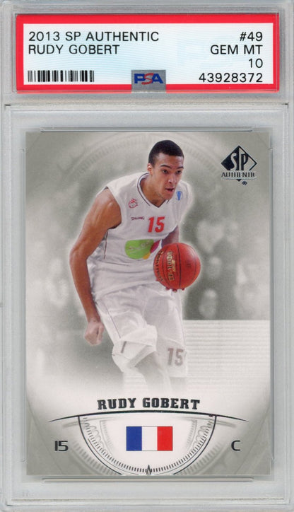 Graded 2013-14 Upper Deck UD SP Authentic Rudy Gobert #49 Rookie RC Basketball Card PSA 10 Gem Mint