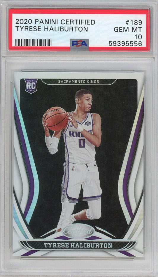 Graded 2020-21 Panini Certified Tyrese Haliburton #189 Rookie RC Basketball Card PSA 10 Gem Mint