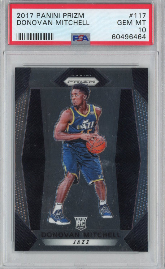 Graded 2017-18 Panini Prizm Donovan Mitchell #117 Rookie RC Basketball Card PSA 10 Gem Mint