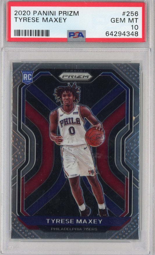 Graded 2020-21 Panini Prizm Tyrese Maxey #256 Rookie RC Basketball Card PSA 10 Gem Mint