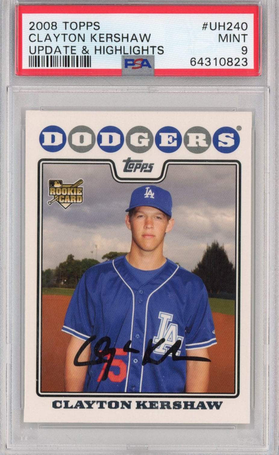 Graded 2008 Topps Update & Highlights Clayton Kershaw #UH240 Rookie RC Baseball Card PSA 9 Mint