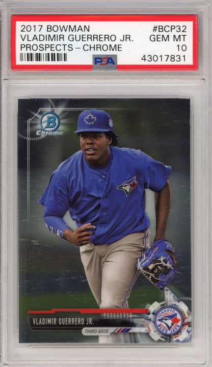 Graded 2017 Bowman Chrome Prospects Vladimir Vlad Guerrero Jr. #BCP32 Rookie RC Baseball Card PSA 10 Gem Mint