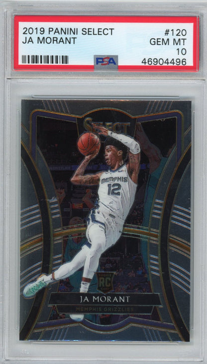 Graded 2019-20 Panini Select Ja Morant #120 Premier Level Rookie RC Basketball Card PSA 10 Gem Mint