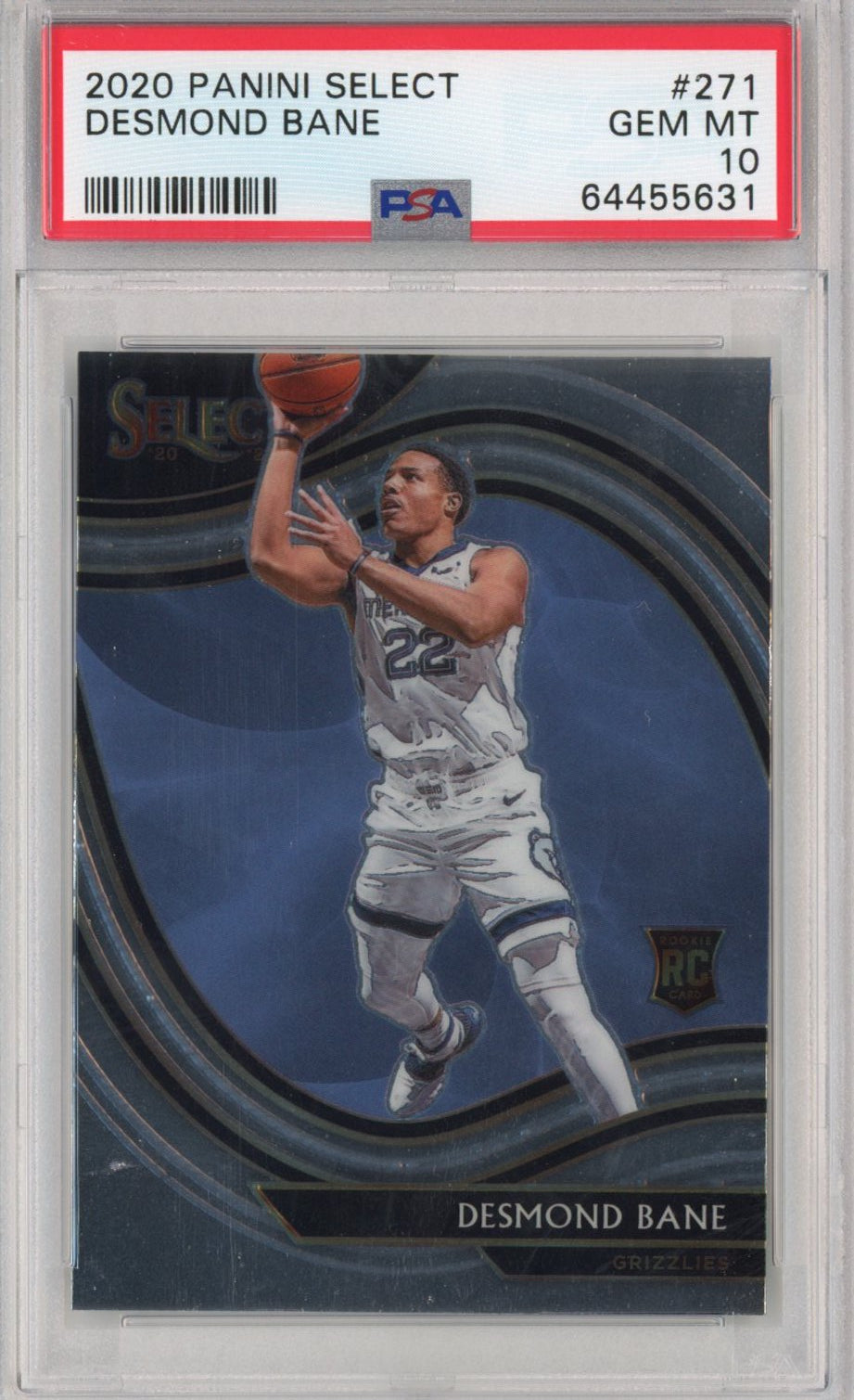 Graded 2020-21 Panini Select Desmond Bane #271 Courtside Rookie RC Basketball Card PSA 10 Gem Mint