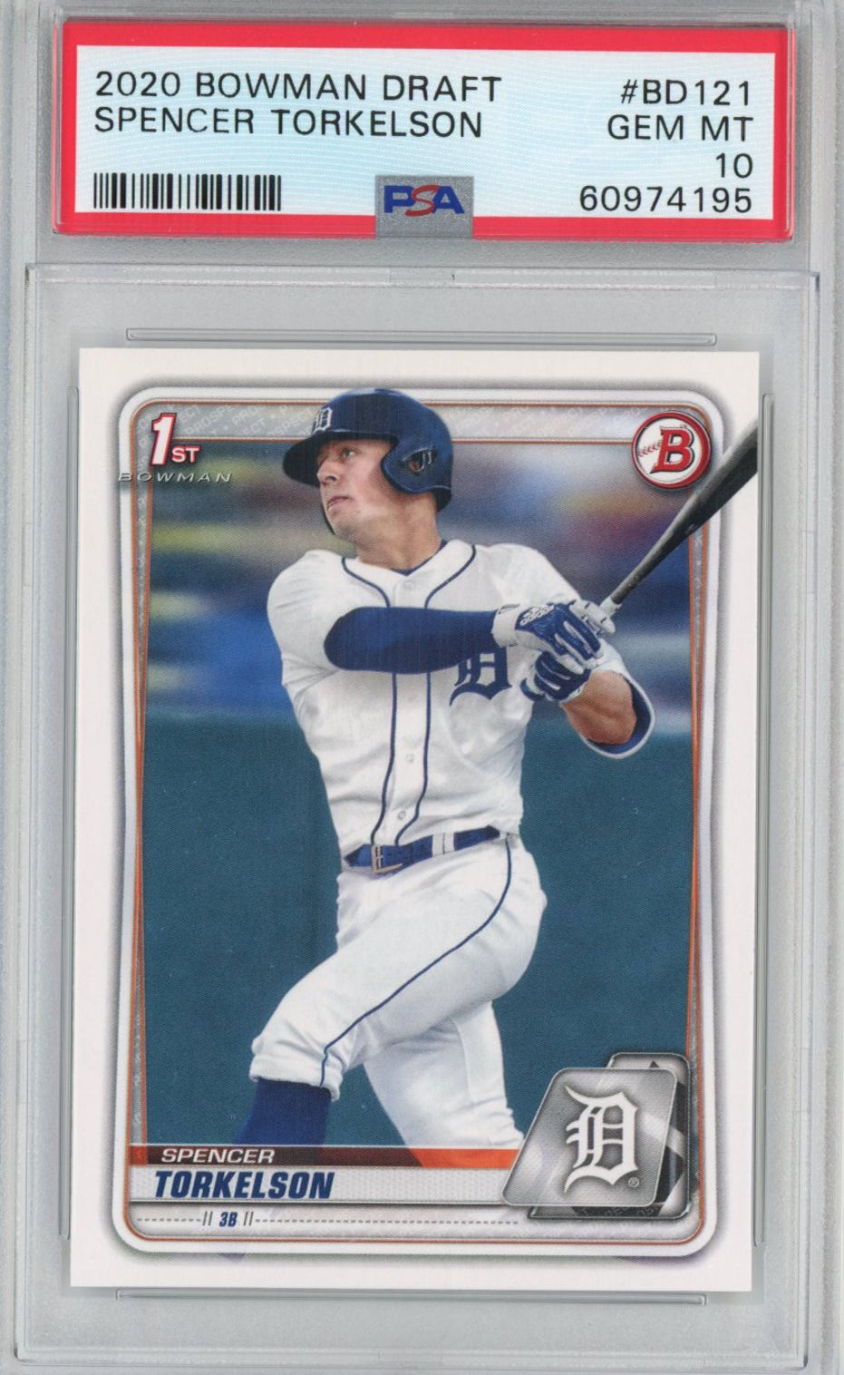 Graded 2020 Bowman Draft Spencer Torkelson #BD121 Rookie RC Baseball Card PSA 10 Gem Mint