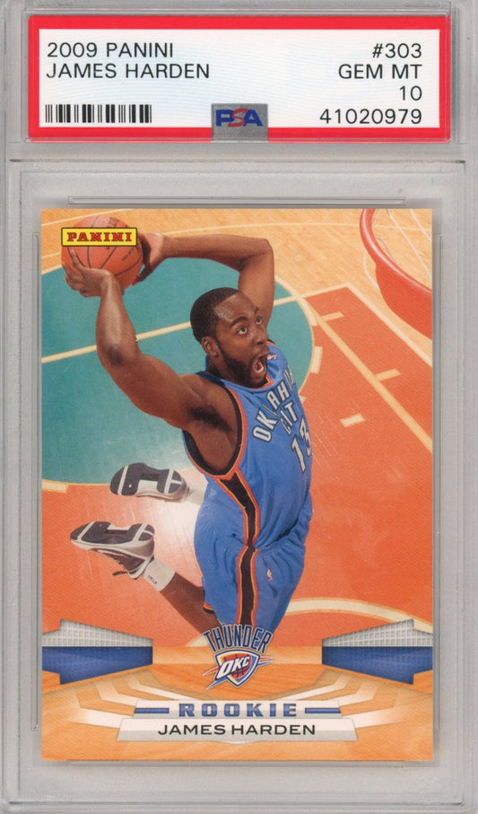 Graded 2009-10 Panini James Harden #303 Rookie RC Basketball Card PSA 10 Gem Mint