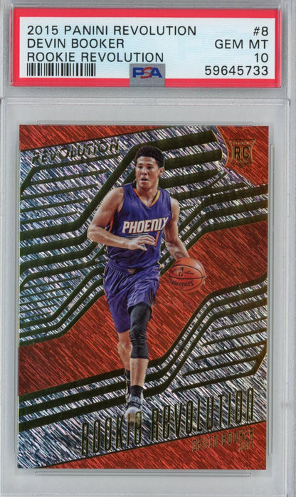 Graded 2015-16 Panini Revolution Devin Booker #8 Rookie RC Basketball Card PSA 10 Gem Mint