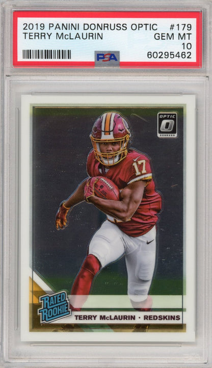 Graded 2019 Panini Donruss Optic Terry McLaurin #179 Rookie RC Football Card PSA 10 Gem Mint