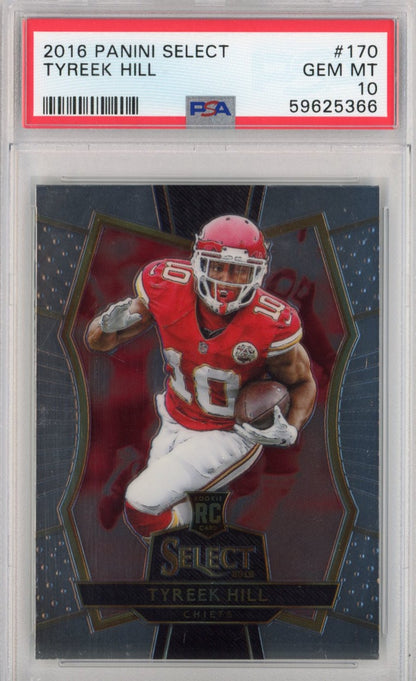 Graded 2016 Panini Select Tyreek Hill #170 Rookie RC Football Card PSA 10 Gem Mint