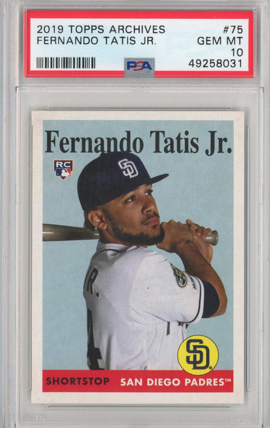 Graded 2019 Topps Archives Fernando Tatis Jr. #75 Rookie RC Baseball Card PSA 10 Gem Mint