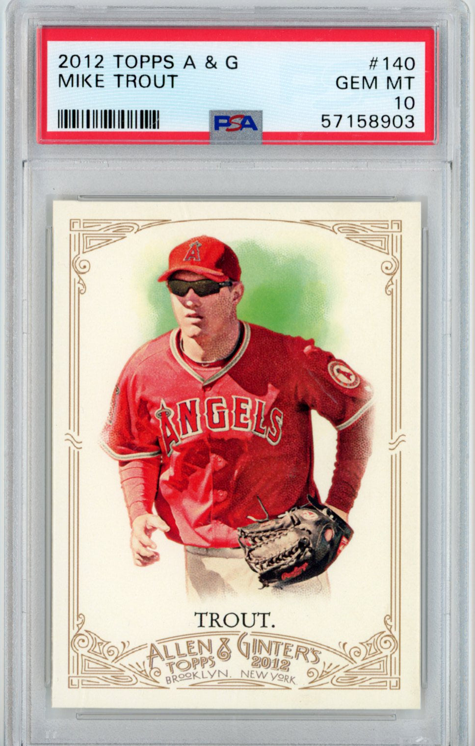 Graded 2012 Topps Allen & Ginter Mike Trout #140 Rookie RC Baseball Card PSA 10 Gem Mint