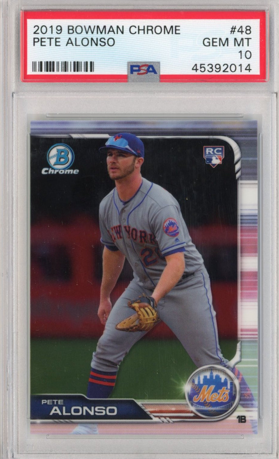 Graded 2019 Bowman Chrome Pete Alonso #48 Rookie RC Baseball Card PSA 10 Gem Mint