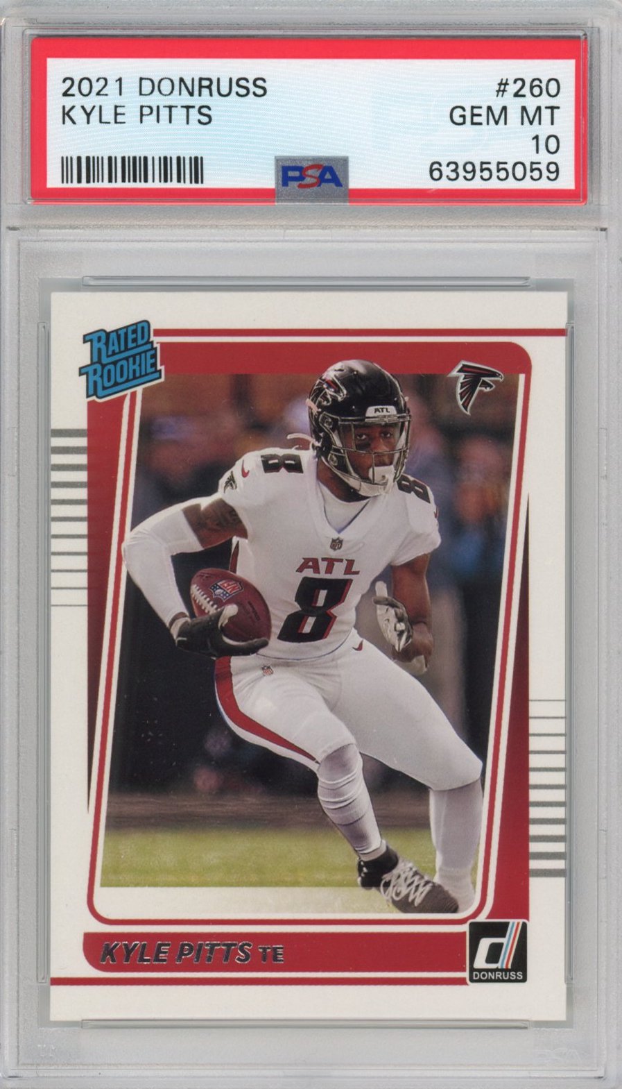 Graded 2021 Panini Donruss Kyle Pitts #260 Rookie RC Football Card PSA 10 Gem Mint