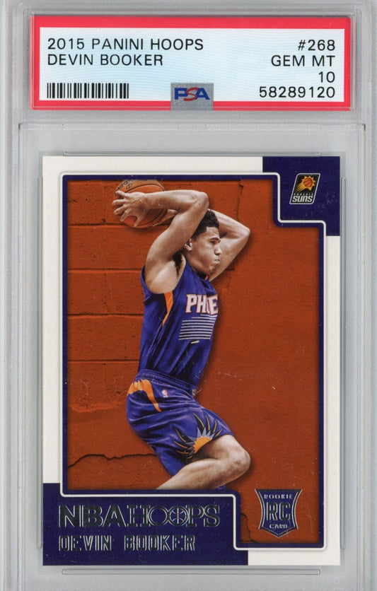 Graded 2015-16 Panini Hoops Devin Booker #268 Rated Rookie RC Basketball Card PSA 10 Gem Mint