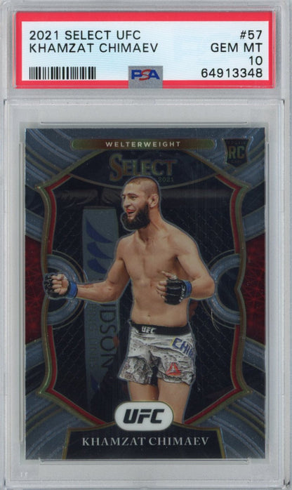 Graded 2021 Panini Select Khamzat Chimaev #57 Concourse Rookie RC UFC MMA Card PSA 10 Gem Mint
