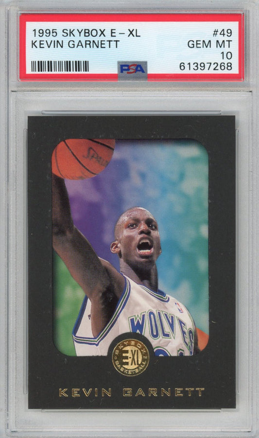 Graded 1995-96 Skybox E-XL Kevin Garnett #49 Rookie RC Basketball Card PSA 10 Gem Mint