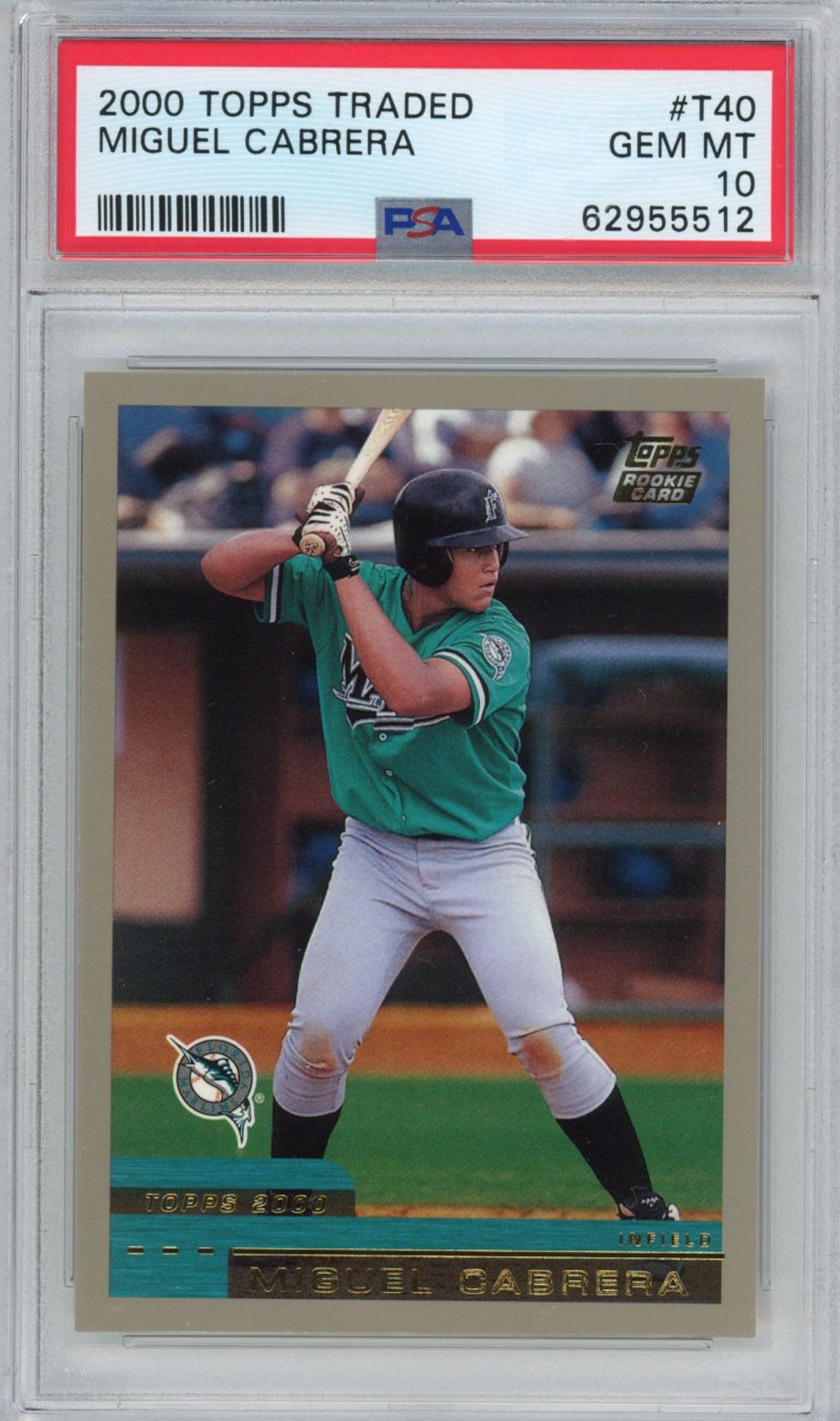 Graded 2000 Topps Traded Miguel Cabrera #T40 Rookie RC Baseball Card PSA 10 Gem Mint