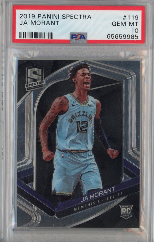 Graded 2019-20 Panini Spectra Ja Morant #119 Rookie RC Basketball Card PSA 10 Gem Mint