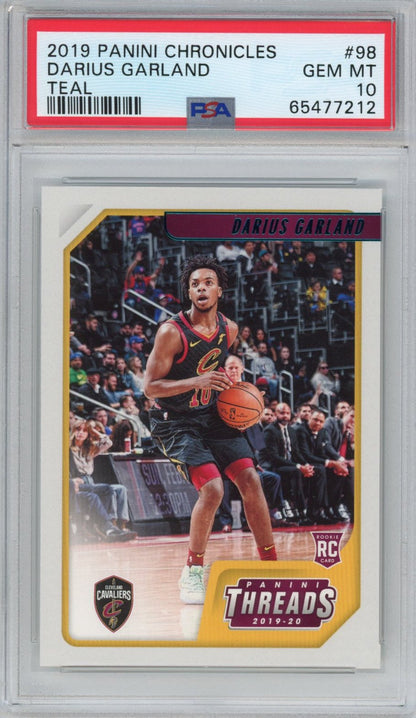 Graded 2019-20 Panini Chronicles Darius Garland #98 Teal Rookie RC Basketball Card PSA 10 Gem Mint