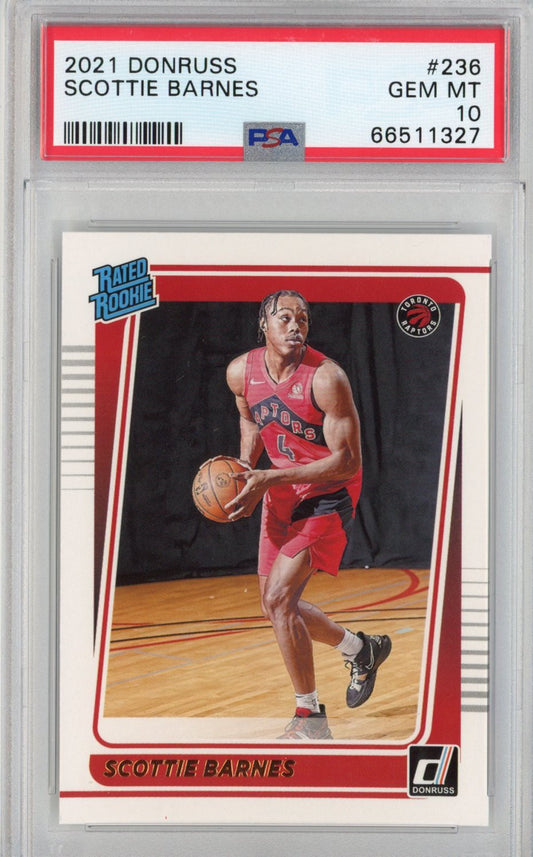 Graded 2021-22 Panini Donruss Scottie Barnes #236 Rookie RC Basketball Card PSA 10 Gem Mint