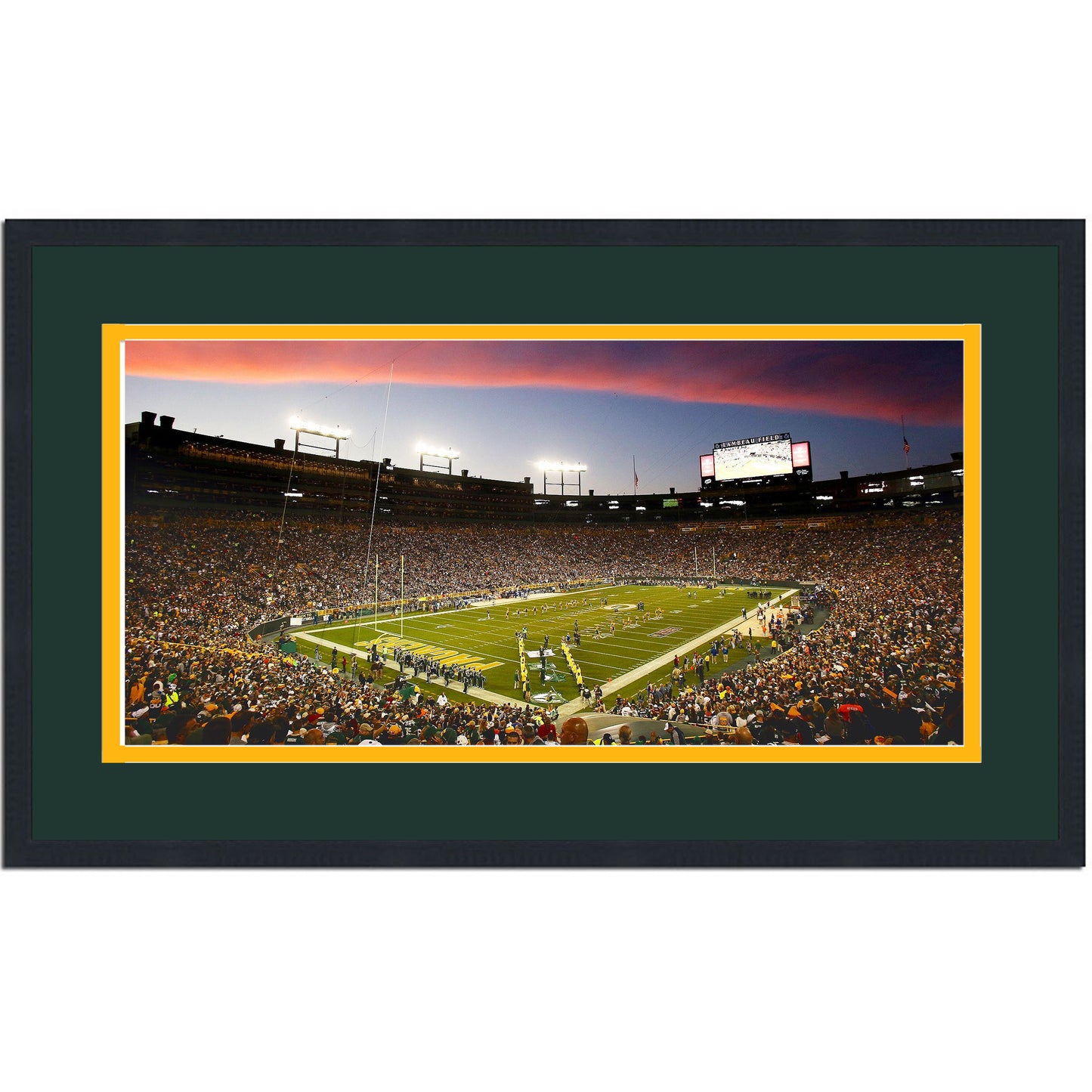 Framed Lambeau Field Green Bay Packers 16x24 Football Photo Professionally Matted