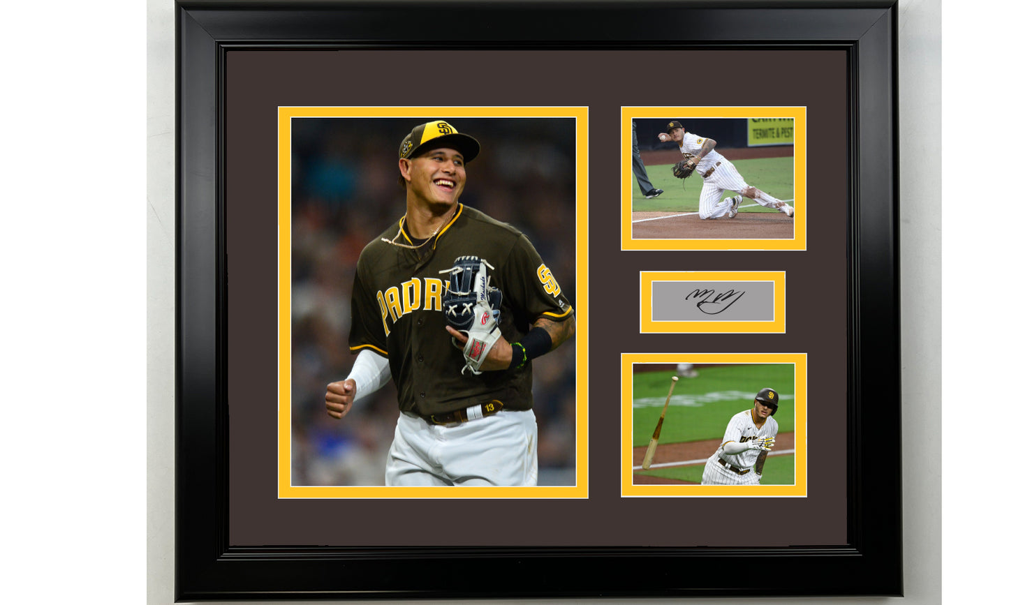 Framed Manny Machado San Diego Padres Facsimile Laser Engraved Signature Baseball 14x11 3 Photo Collage
