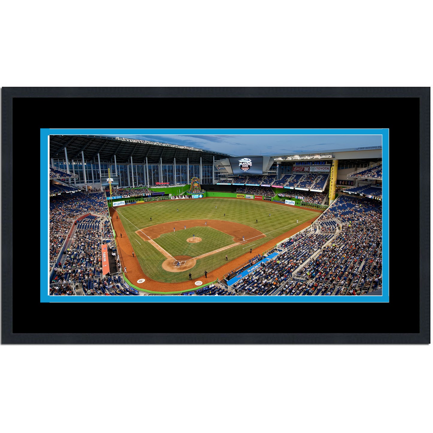 Framed LoanDepot Park Miami Marlins MLB 16x24 Baseball Photo Professionally Matted