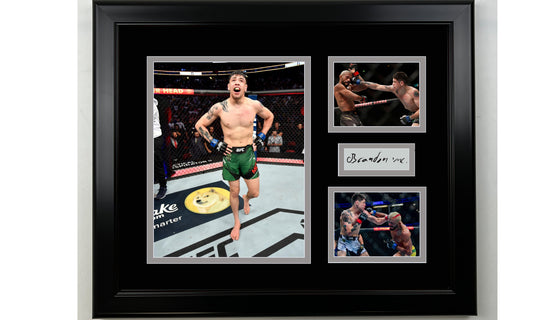 Framed Brandon Moreno UFC Facsimile Laser Engraved Signature MMA 14x11 3 Photo Collage