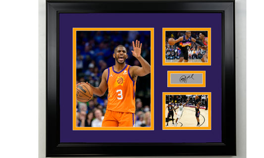 Framed Chris Paul Phoenix Suns Facsimile Laser Engraved Signature Basketball 14x11 3 Photo Collage