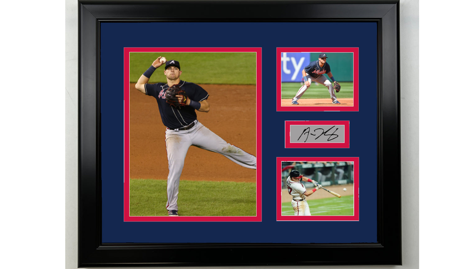 Framed Austin Riley Atlanta Braves Facsimile Laser Engraved Signature Baseball 14x11 3 Photo Collage