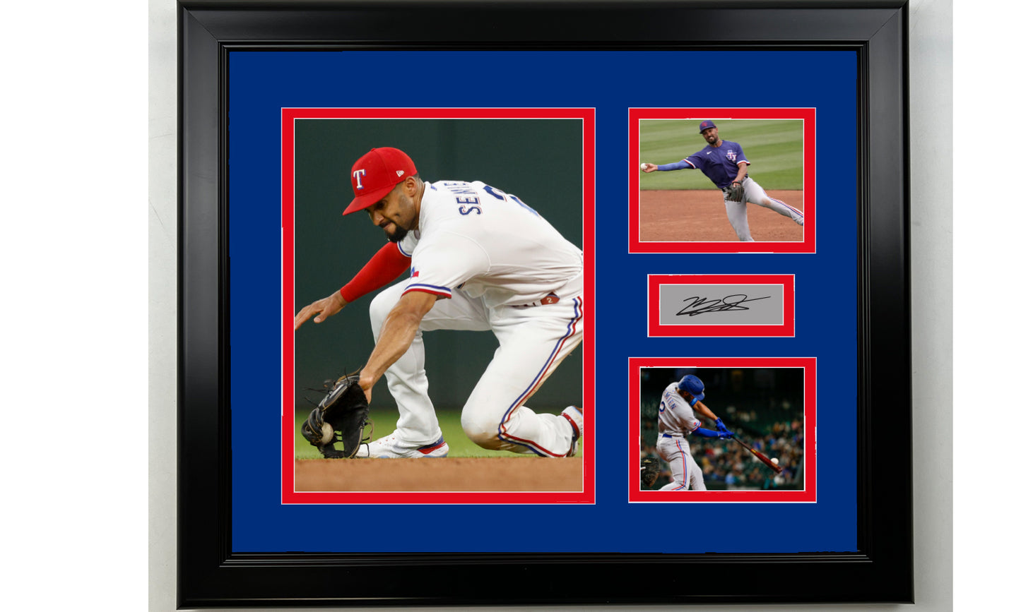 Framed Marcus Semien Texas Rangers Facsimile Laser Engraved Signature Baseball 14x11 3 Photo Collage