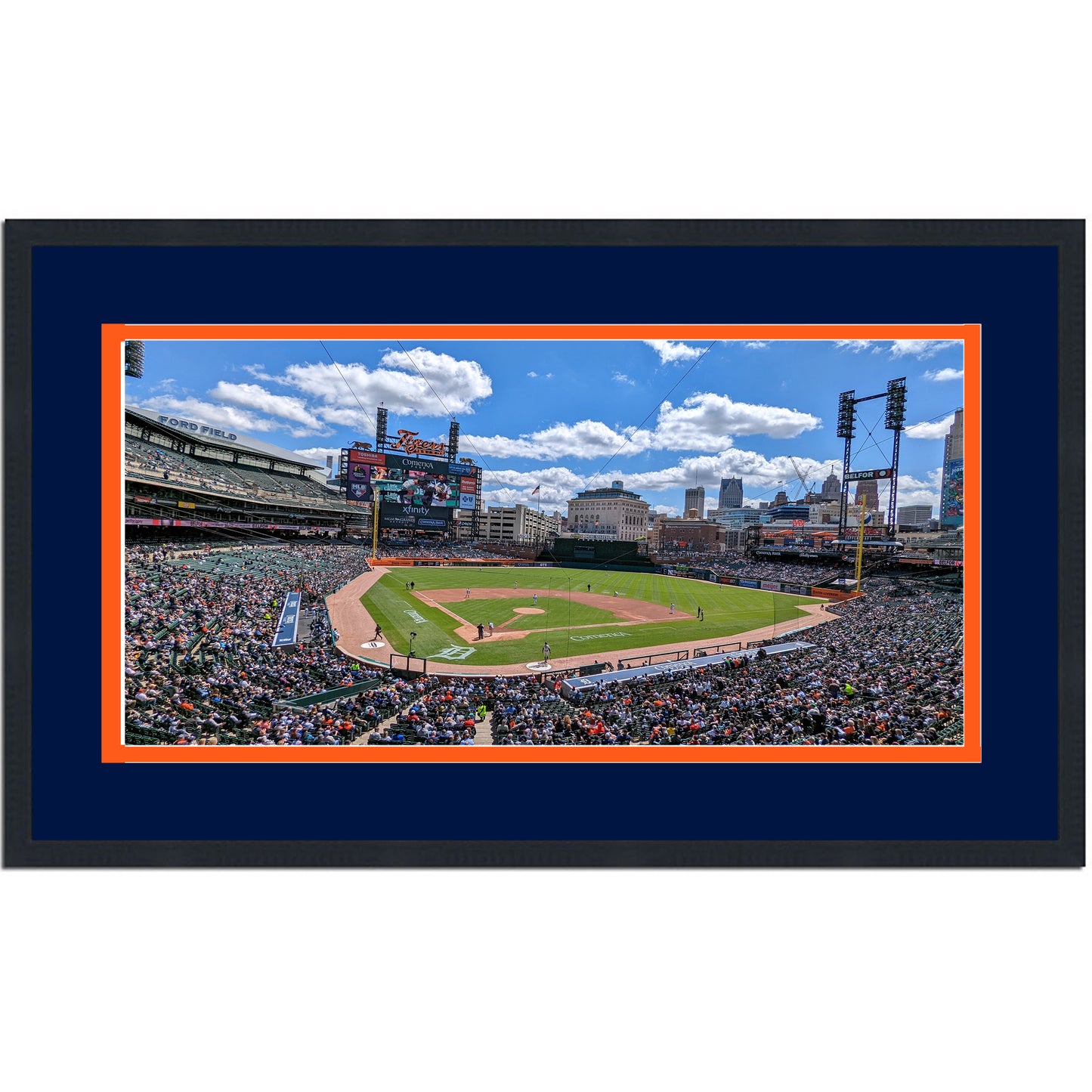Framed Comerica Park Detroit Tigers MLB 16x24 Baseball Photo Professionally Matted