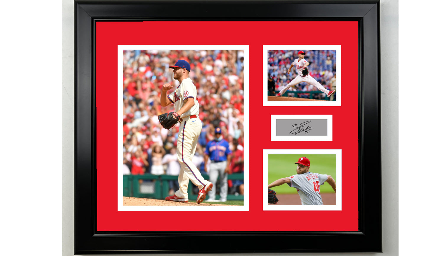 Framed Zack Wheeler Philadelphia Phillies Facsimile Laser Engraved Signature Baseball 14x11 3 Photo Collage