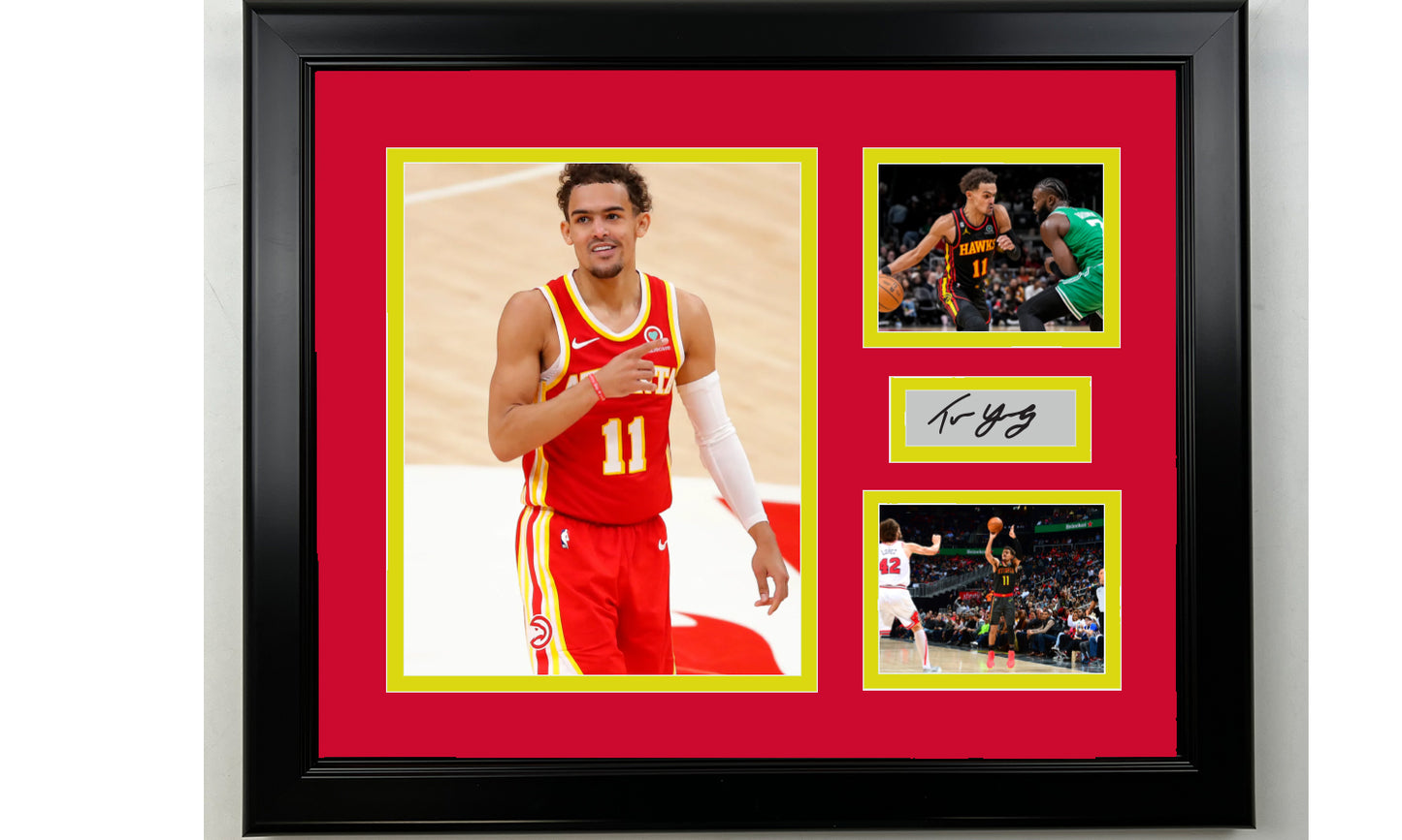 Trae Young Atlanta Hawks Facsimile Laser Engraved Signature Basketball 14x11 3 Photo Collage